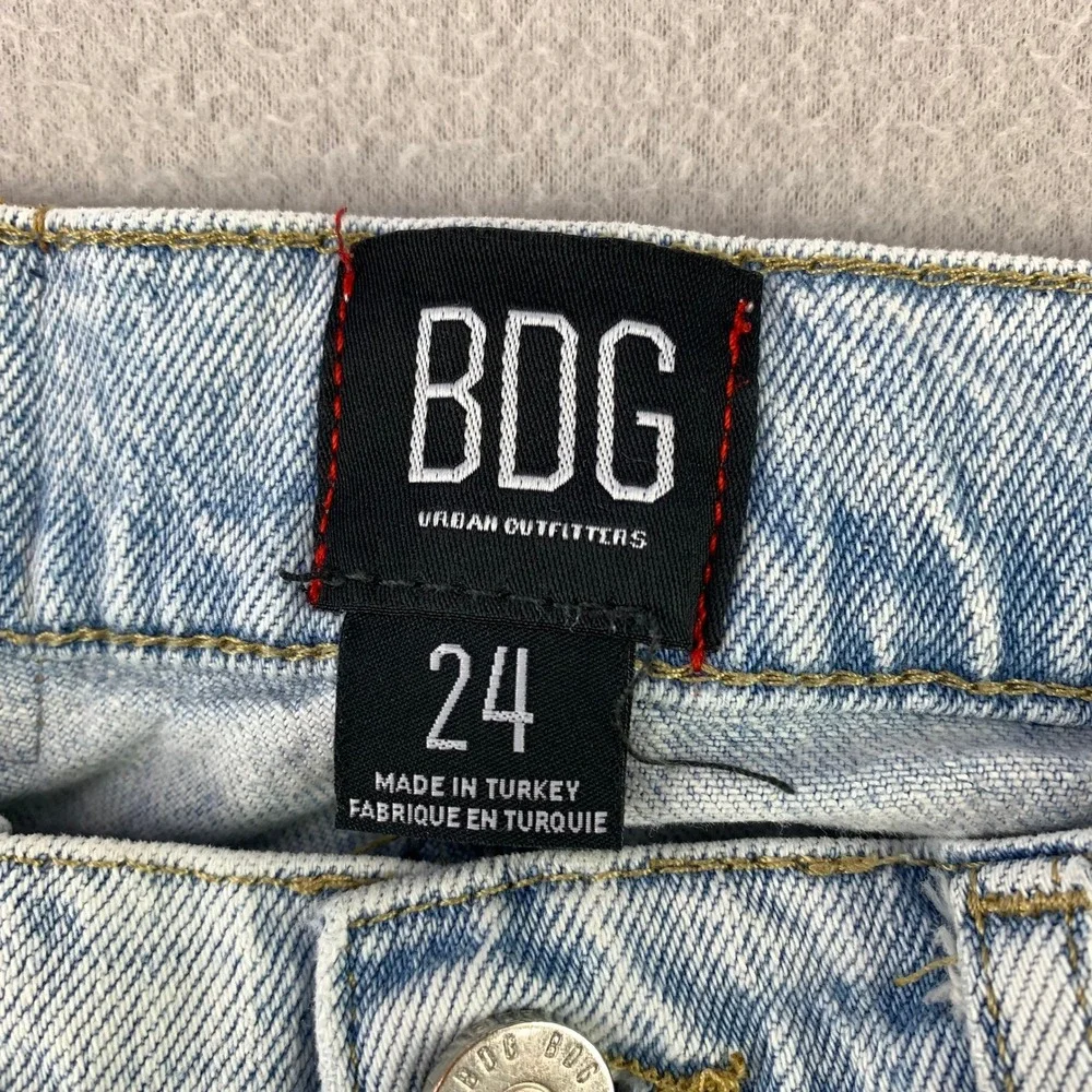 BDG Urban Outfitters Jean Shorts Women 24 Light Wash High Rise Denim Cutoff
